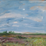 Acryl schilderij, Maya Wildevuur, Landschap, 1996